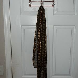 Brown and cream scarf “Love”